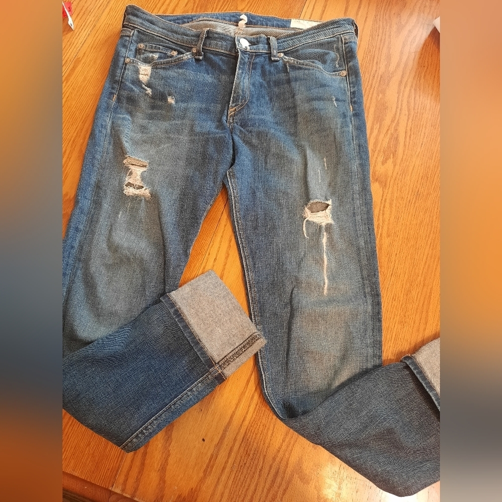 Rag and Bone size 30 denim cuffed skinny jeans